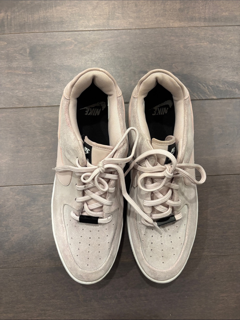 Nike AIR Low-Top Suede Sneakers in Light  Pink Taupe